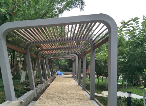 泰安木塑廊架景观亭